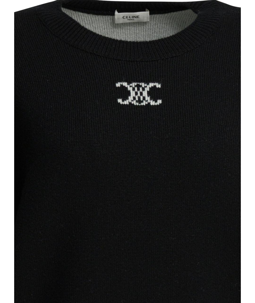 CELINE Черный кашемировый джемпер / свитер, фото 3
