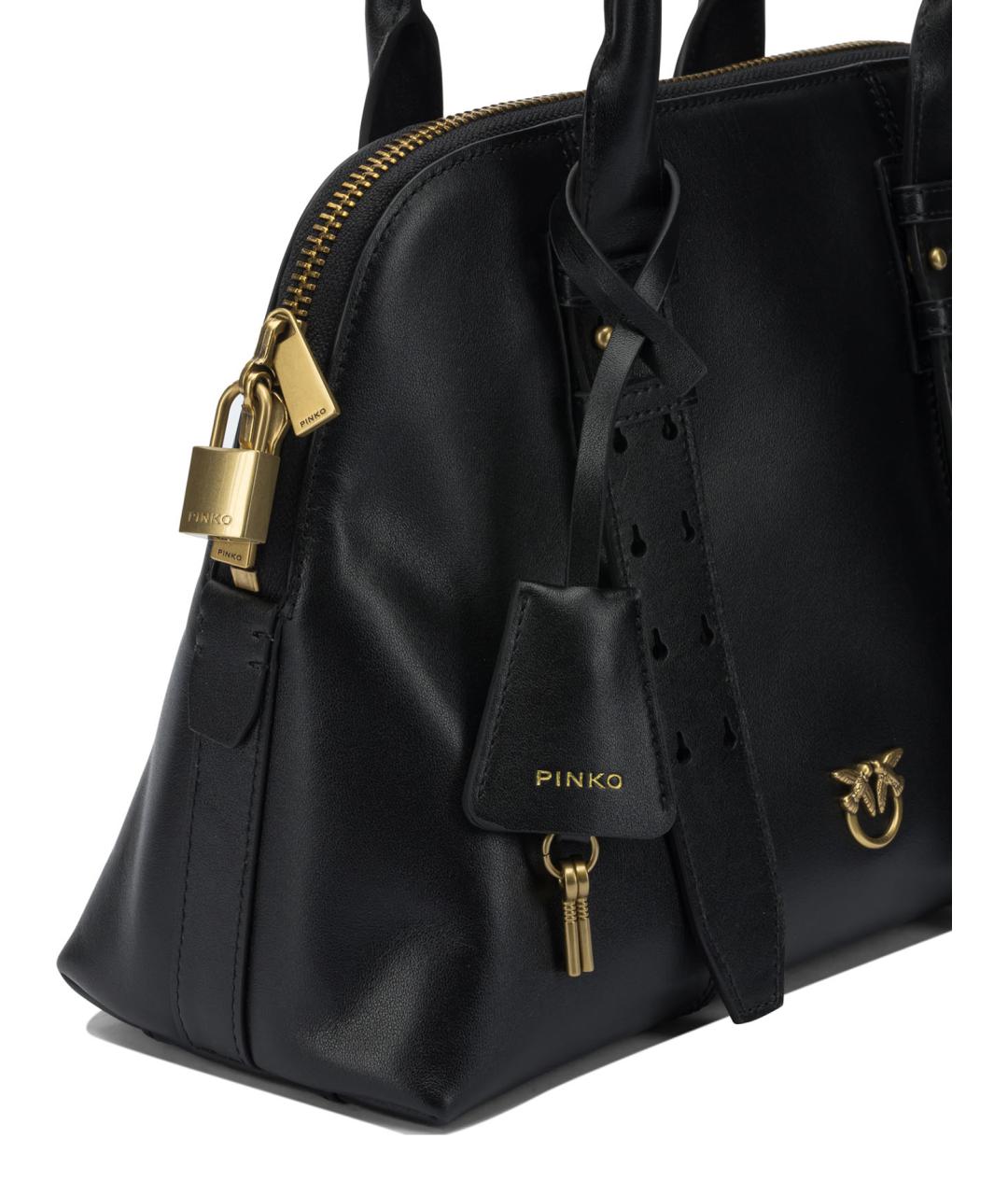 PINKO Черная кожаная сумка тоут, фото 4