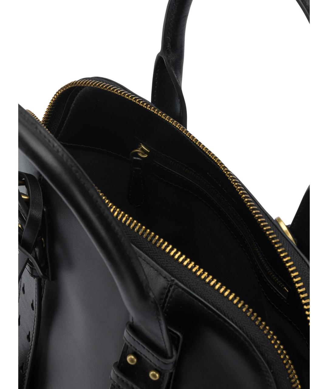 PINKO Черная кожаная сумка тоут, фото 5