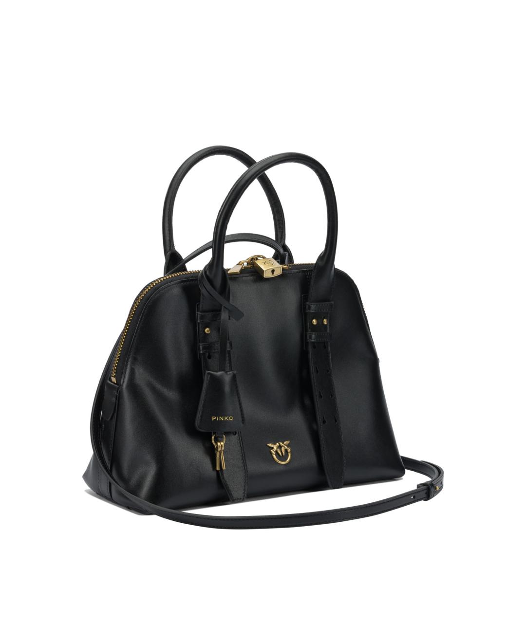 PINKO Черная кожаная сумка тоут, фото 2