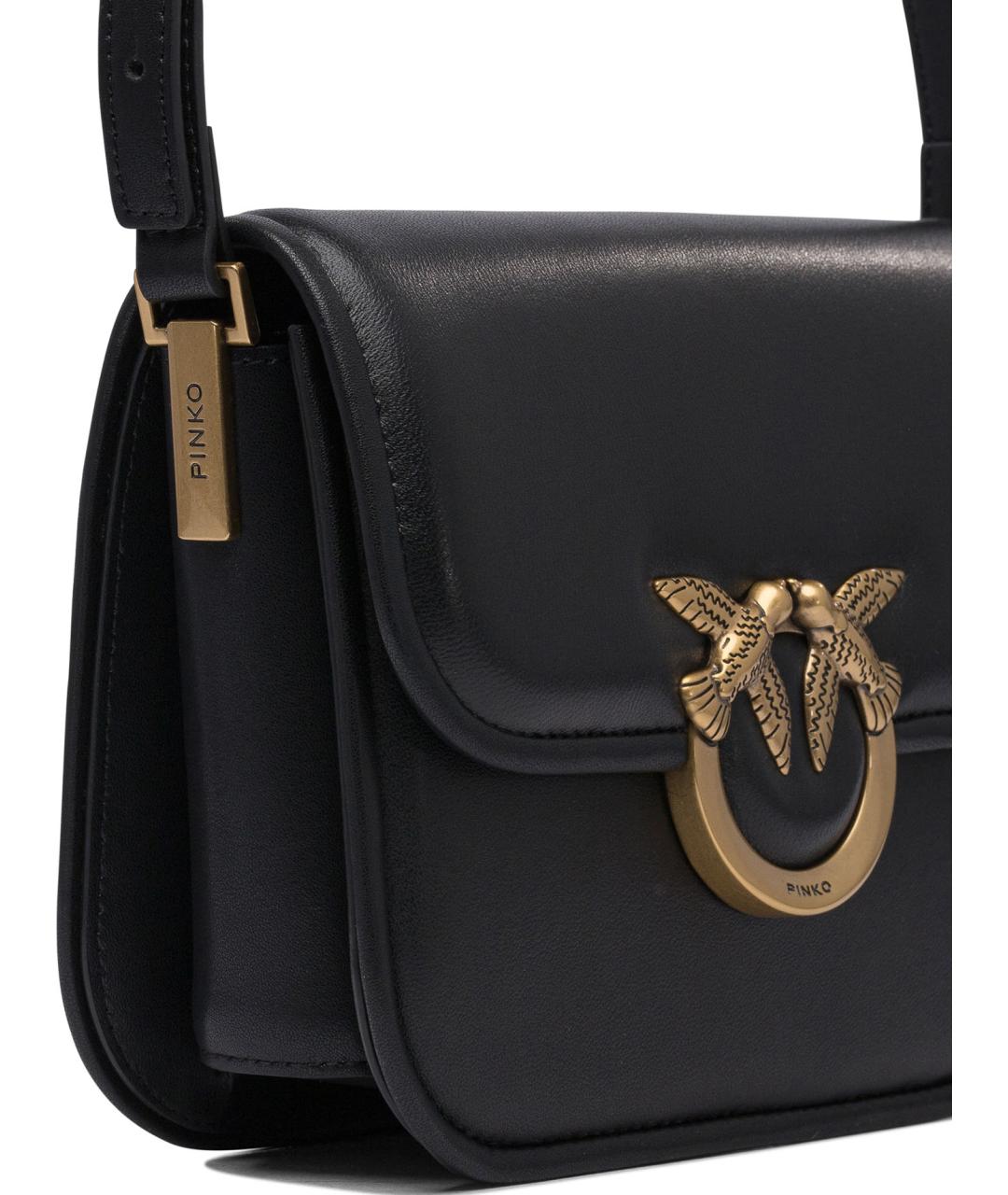 PINKO Черная кожаная сумка через плечо, фото 4