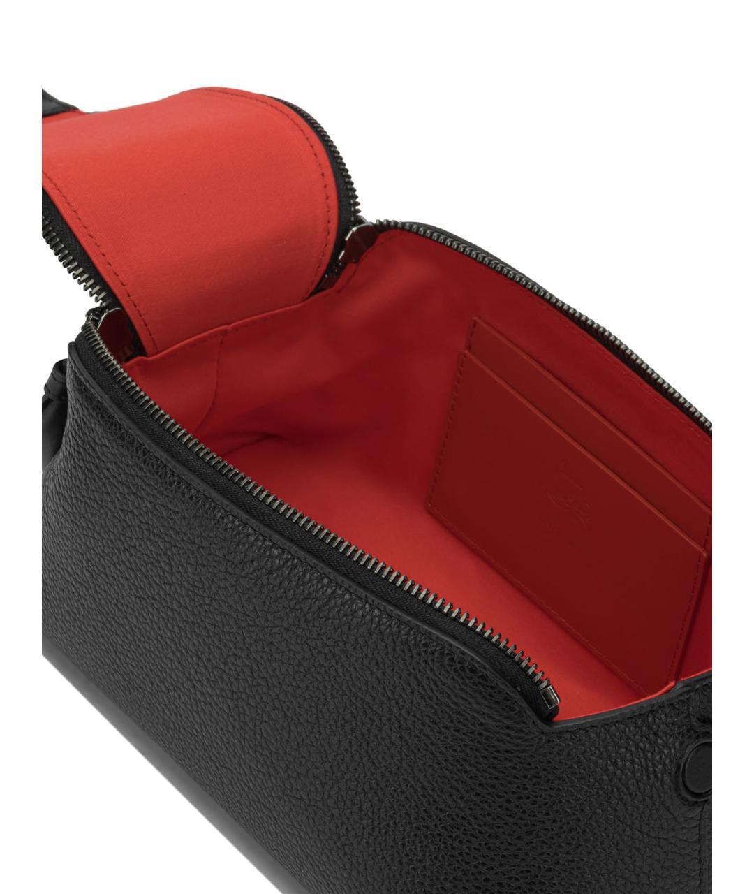 CHRISTIAN LOUBOUTIN Черная кожаная барсетка, фото 5