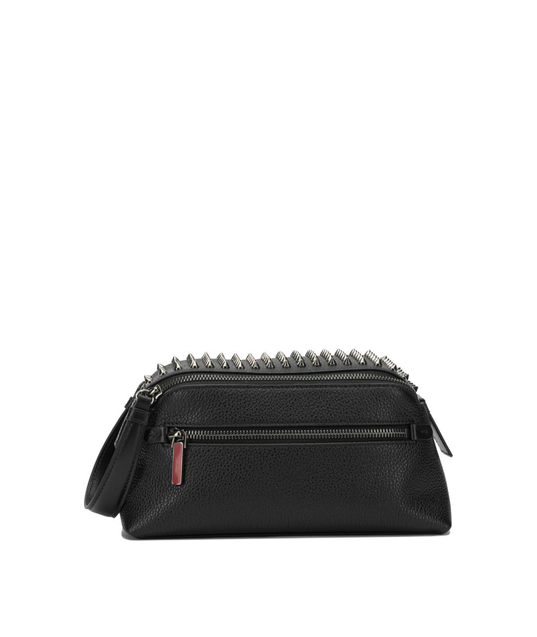 CHRISTIAN LOUBOUTIN Черная кожаная барсетка, фото 3