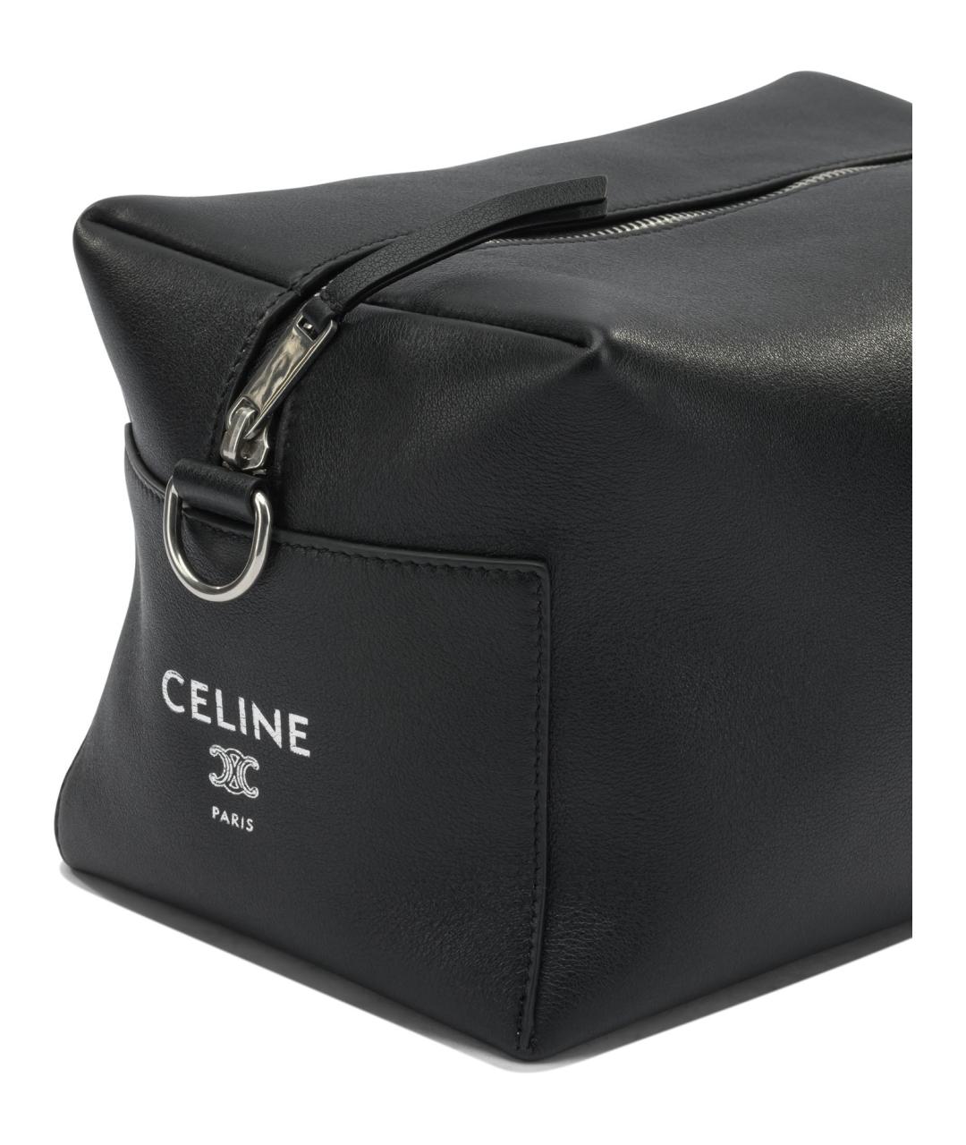 CELINE Черная кожаная сумка на плечо, фото 4