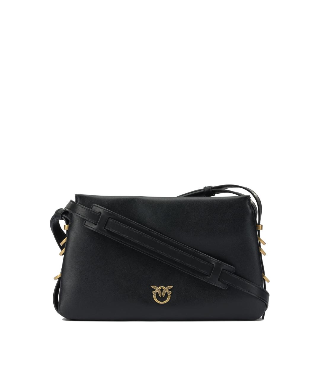 PINKO Черная кожаная сумка через плечо, фото 1