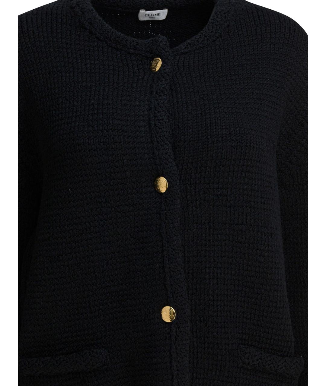 CELINE Черный шерстяной кардиган, фото 3