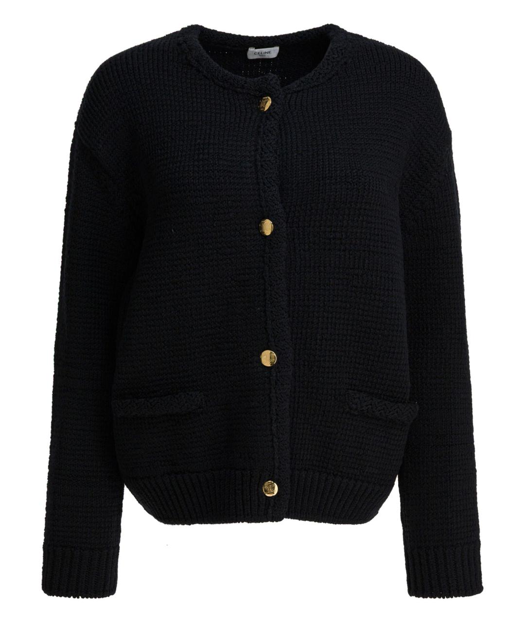 CELINE Черный шерстяной кардиган, фото 1