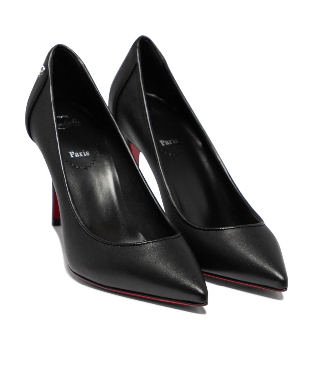 CHRISTIAN LOUBOUTIN Черные кожаные туфли, фото 2