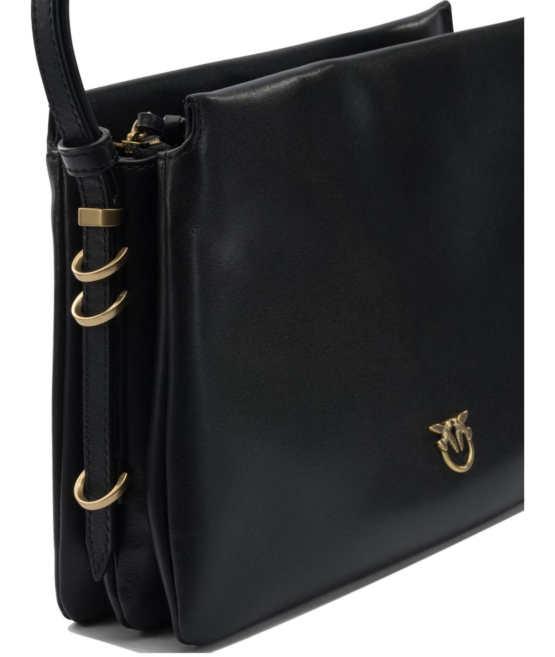 PINKO Черная кожаная сумка через плечо, фото 4