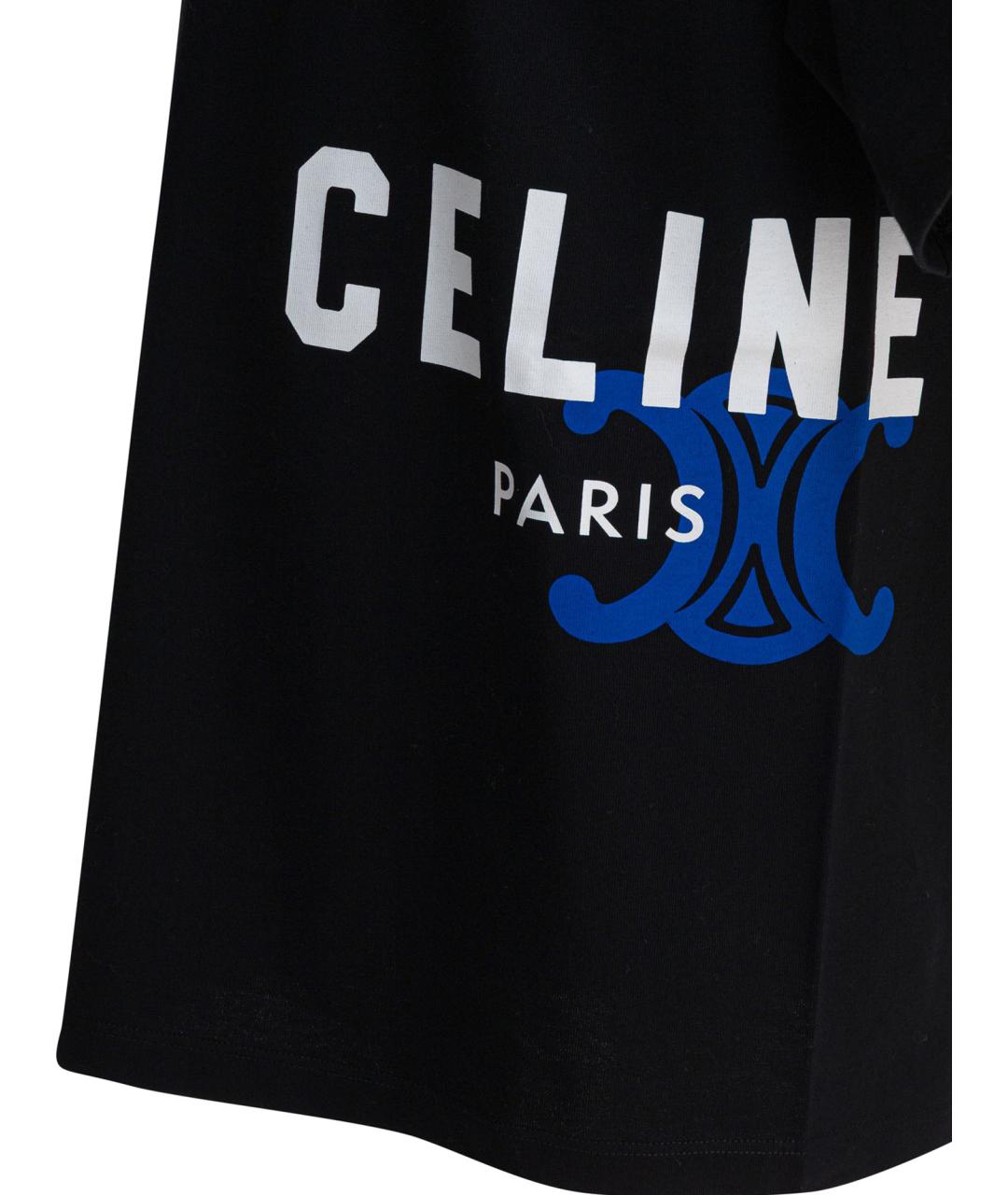 CELINE Черная хлопковая футболка, фото 4