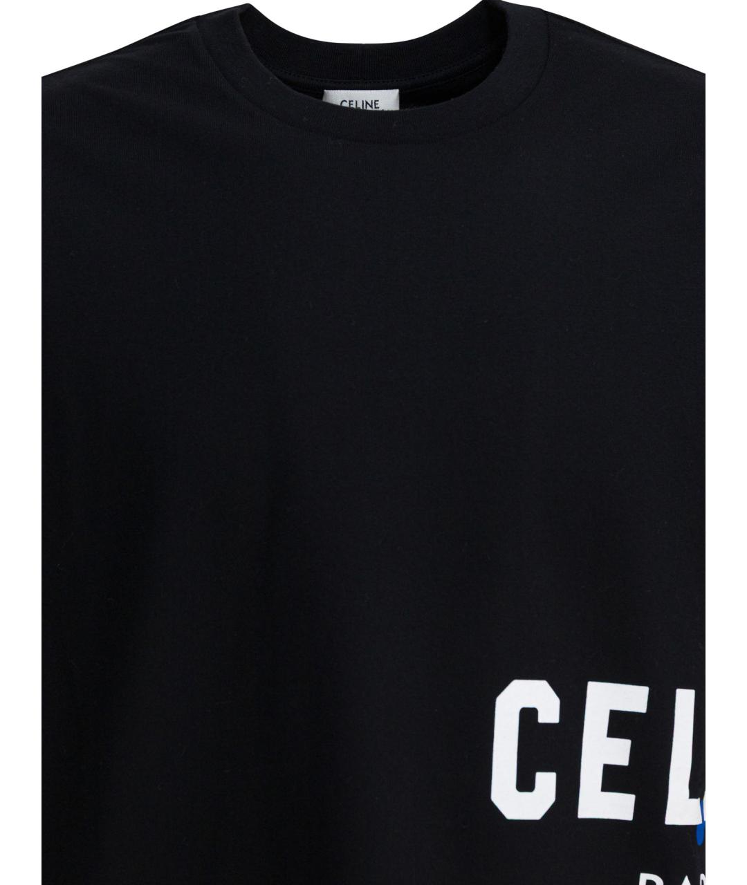 CELINE Черная хлопковая футболка, фото 3