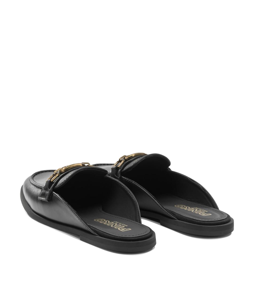 PINKO Черные кожаные мюли, фото 4