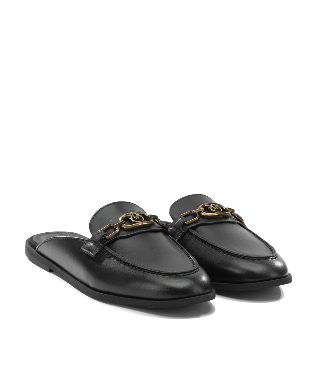 PINKO Черные кожаные мюли, фото 2