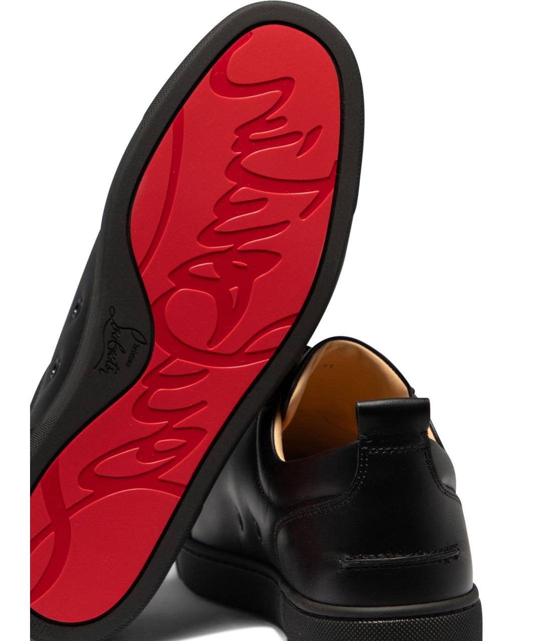 CHRISTIAN LOUBOUTIN Черные кожаные низкие кроссовки / кеды, фото 5