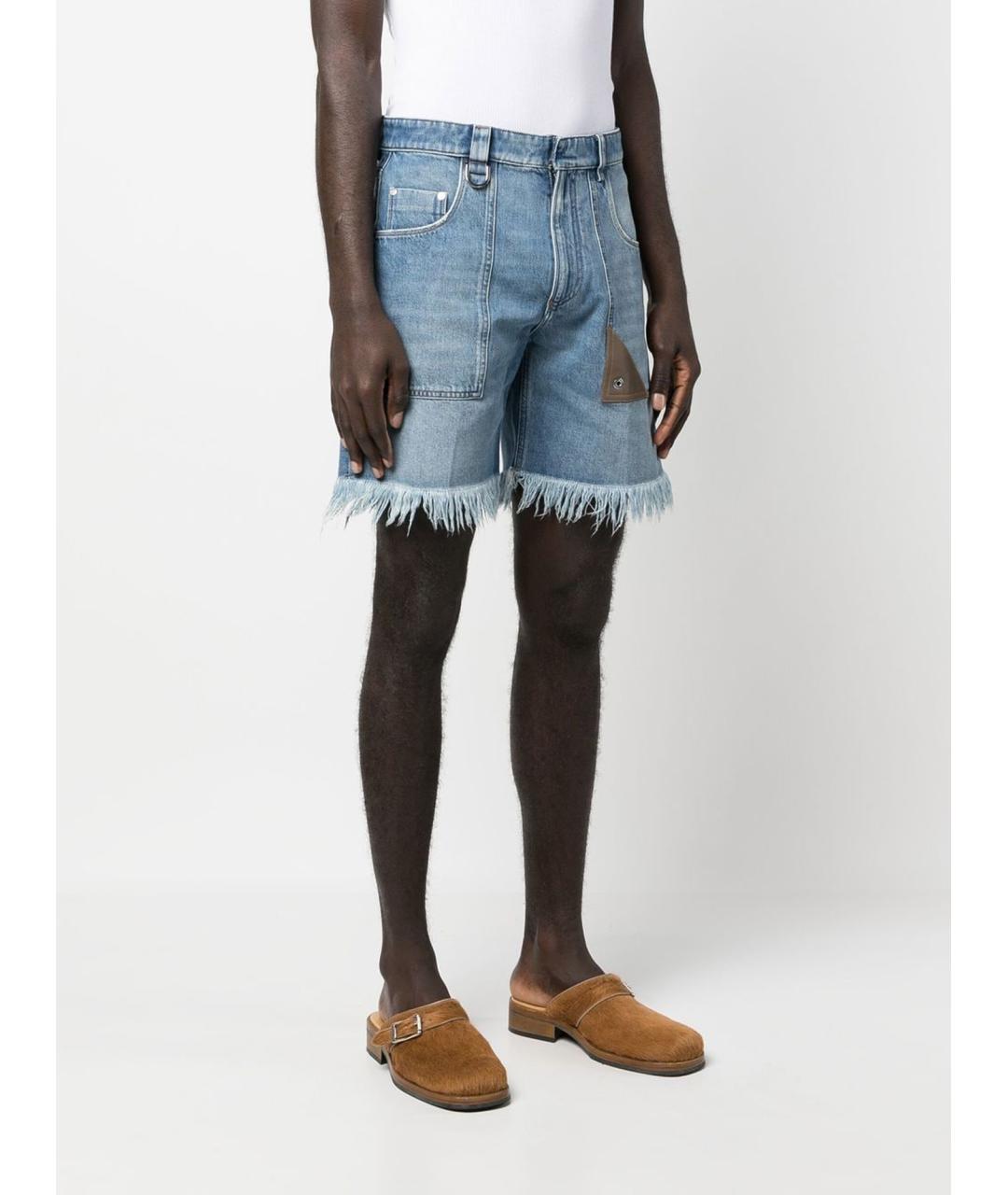 FENDI Голубые хлопковые шорты, фото 2