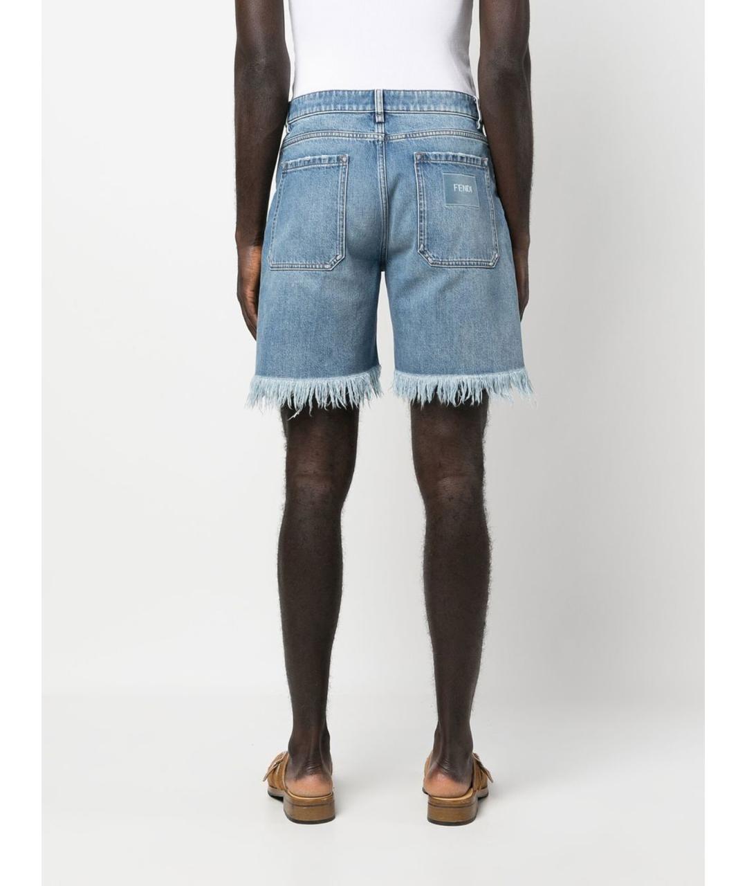 FENDI Голубые хлопковые шорты, фото 3