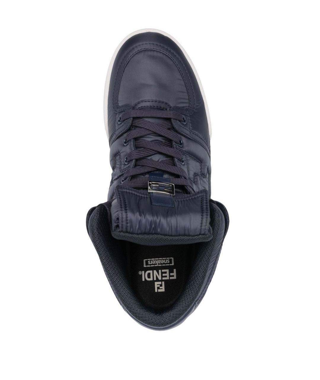 FENDI Синие синтетические низкие кроссовки / кеды, фото 4