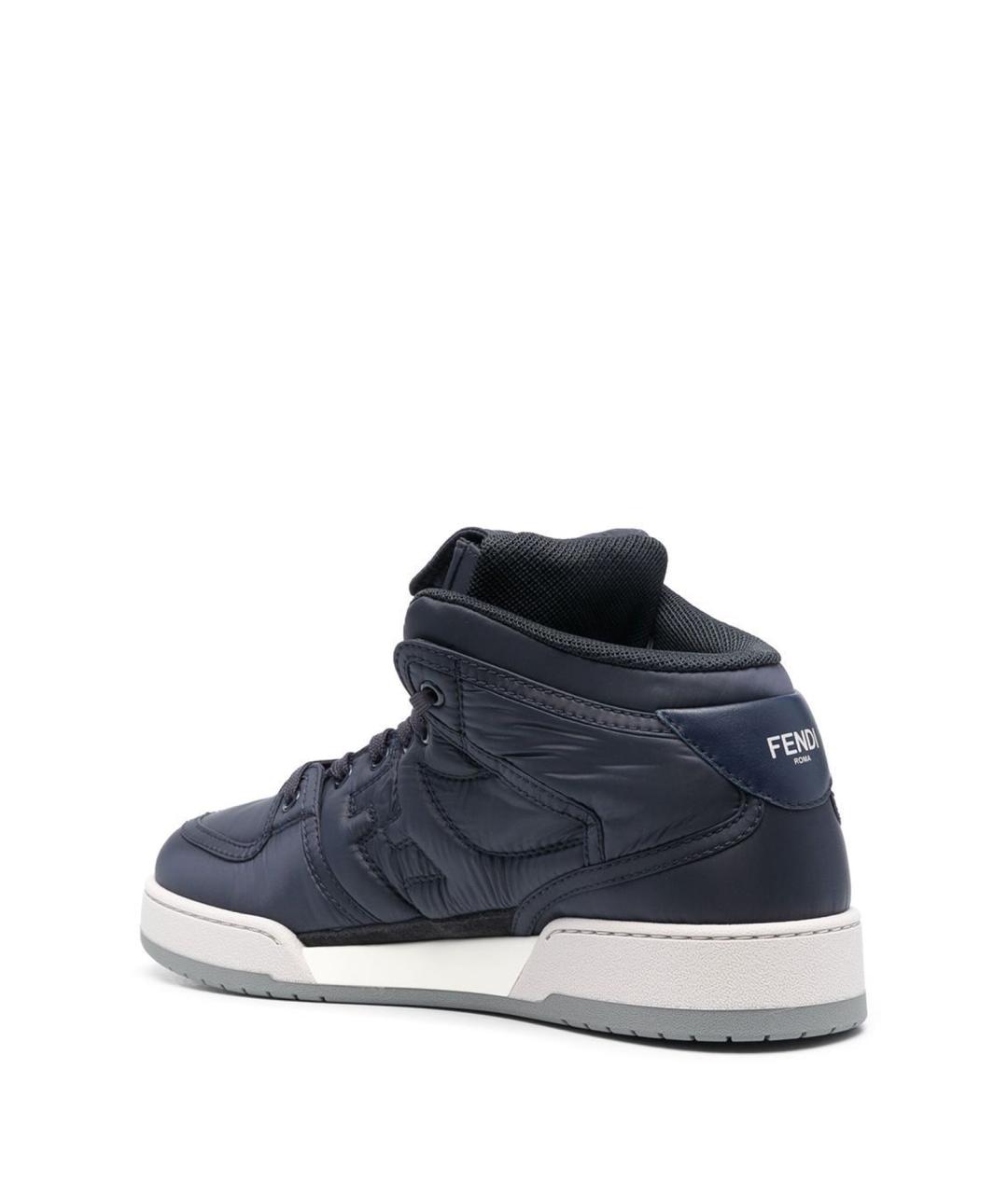 FENDI Синие синтетические низкие кроссовки / кеды, фото 3