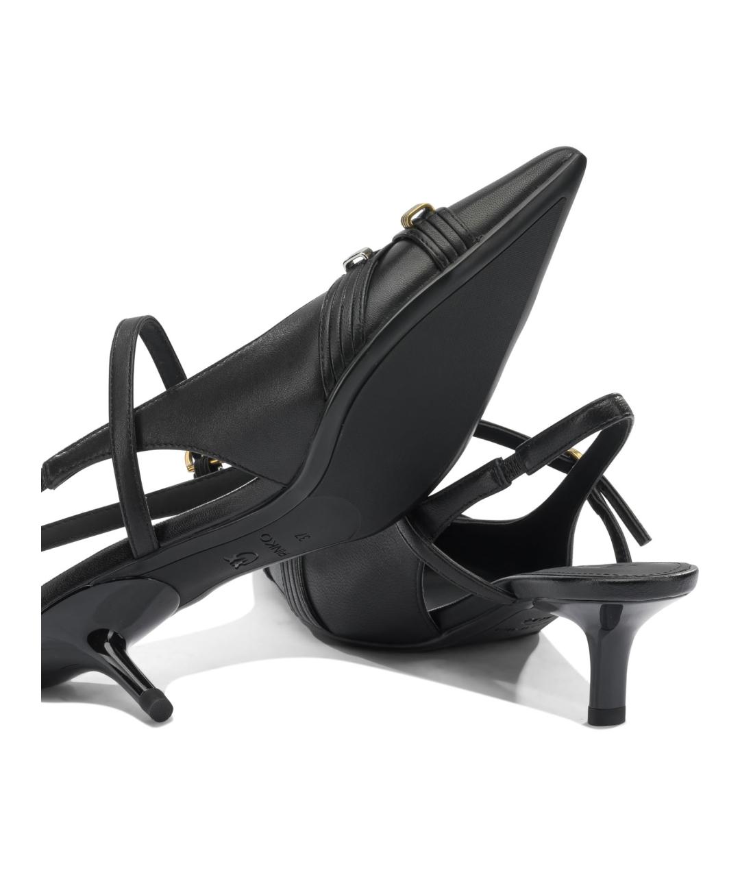 PINKO Черные кожаные туфли, фото 5