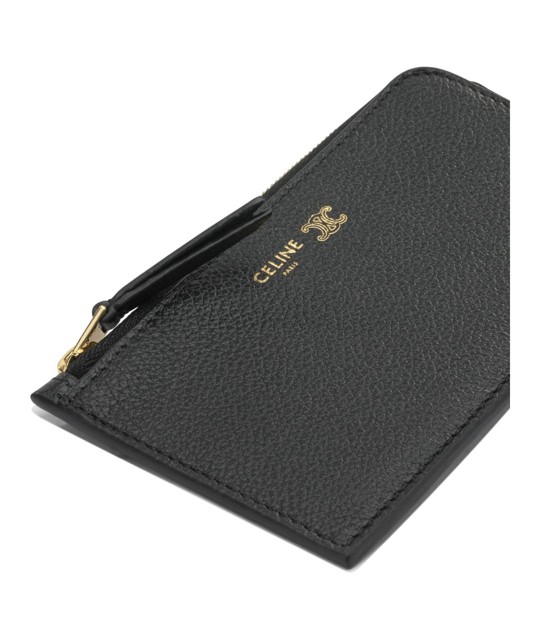 CELINE Черный кожаный кошелек, фото 4