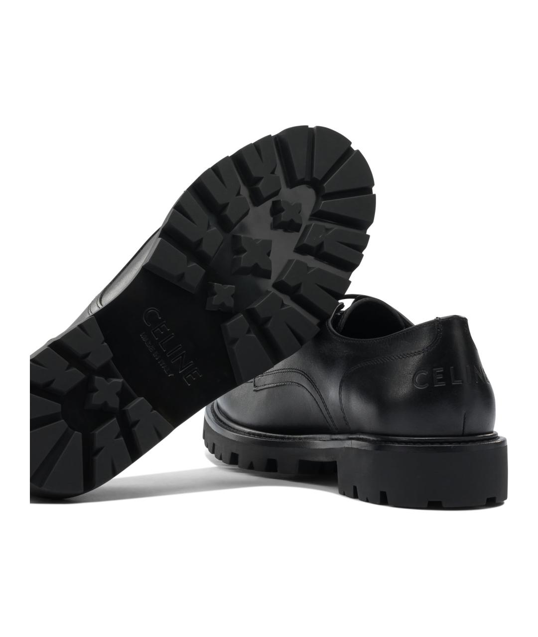 CELINE Черные кожаные низкие ботинки, фото 5