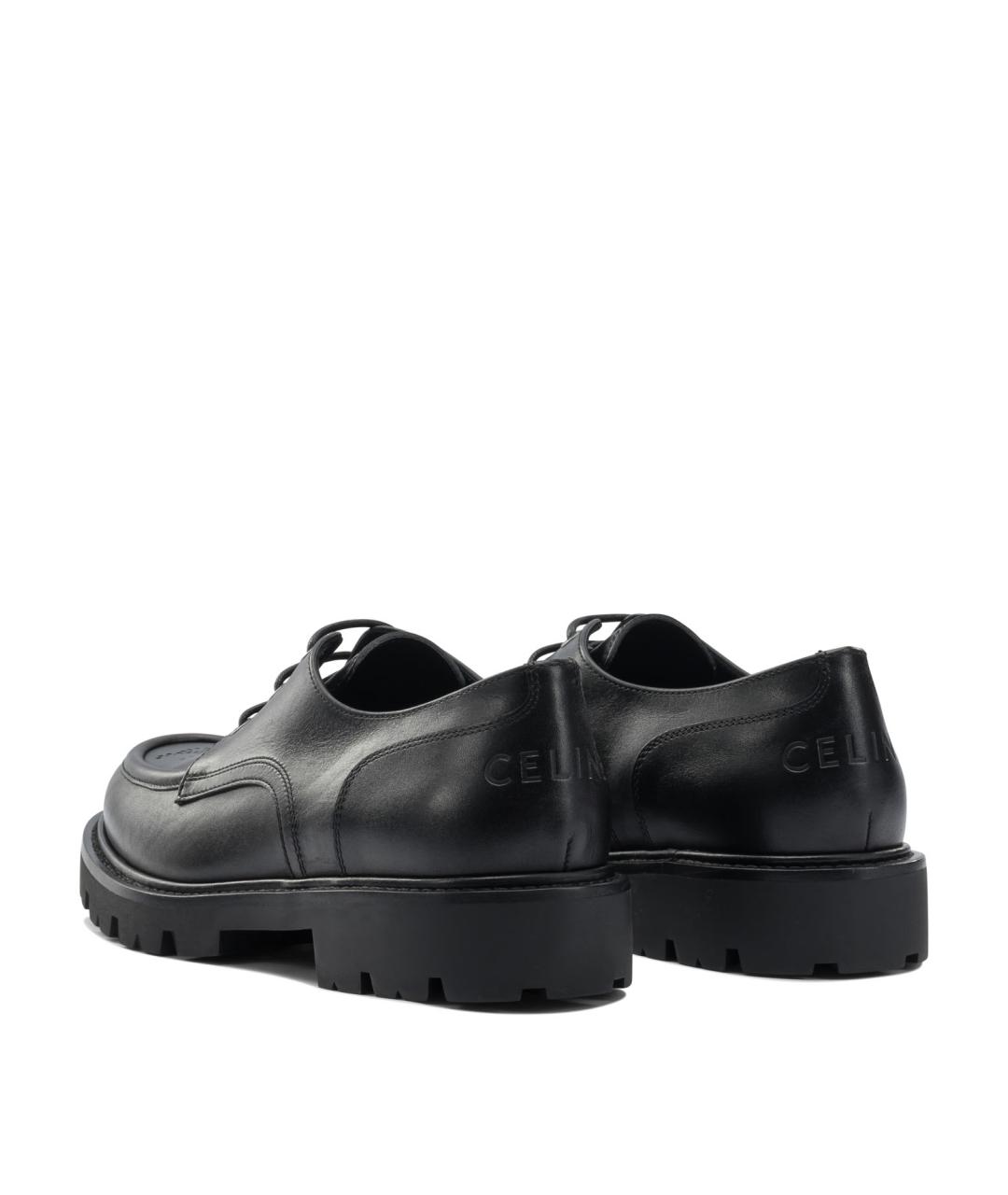 CELINE Черные кожаные низкие ботинки, фото 4