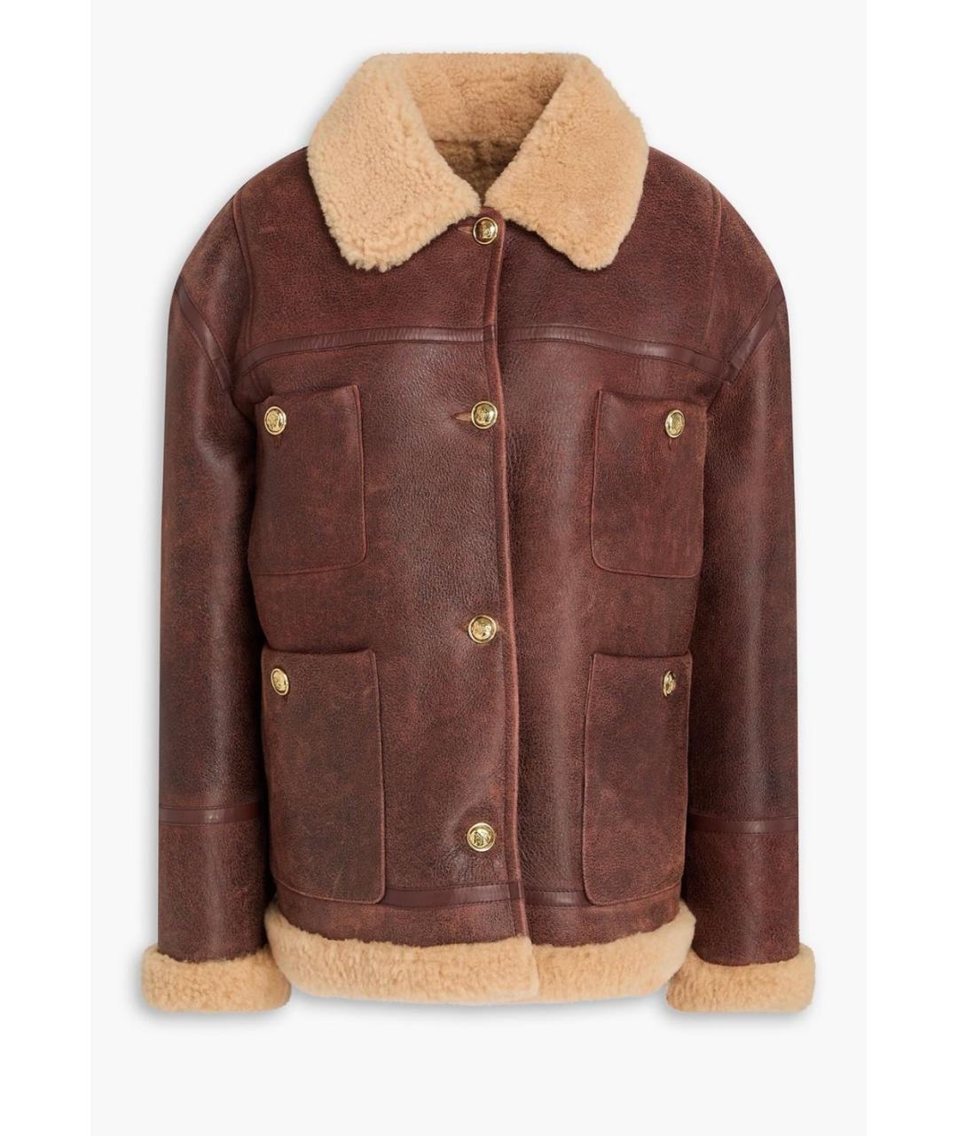 SANDRO Коричневая кожаная дубленка, фото 5