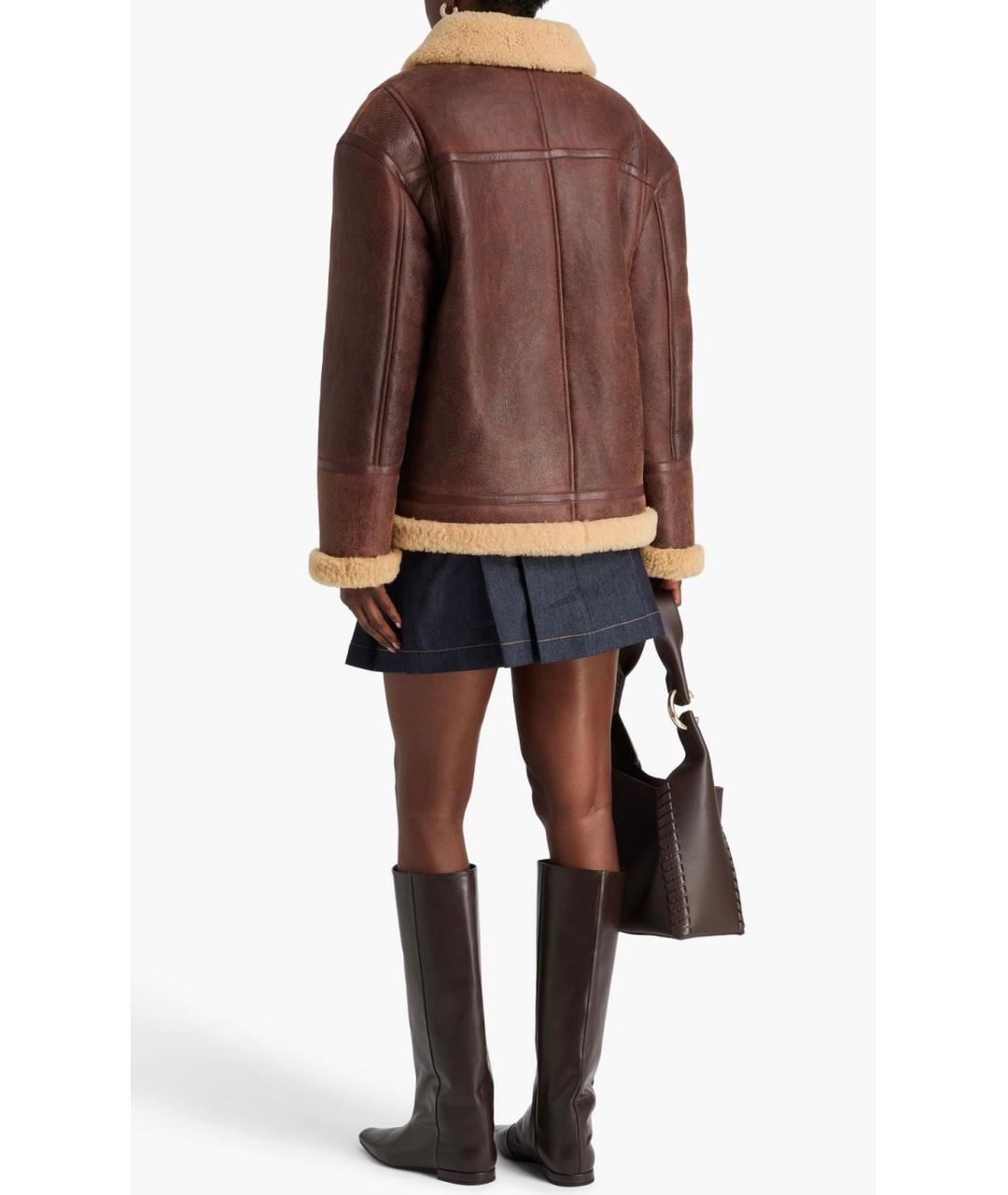 SANDRO Коричневая кожаная дубленка, фото 3