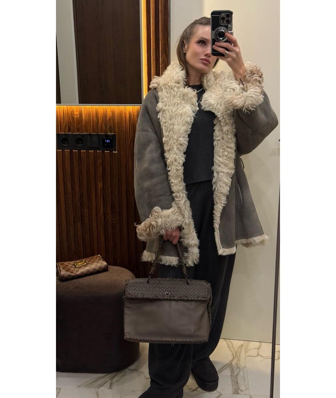 BOTTEGA VENETA Антрацитовая кожаная сумка через плечо, фото 7