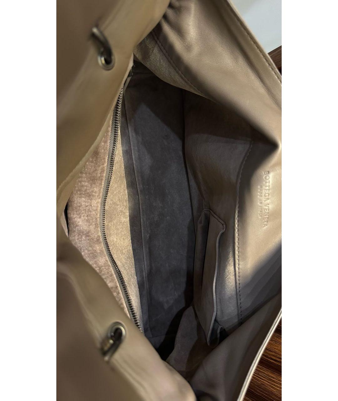 BOTTEGA VENETA Антрацитовая кожаная сумка через плечо, фото 6