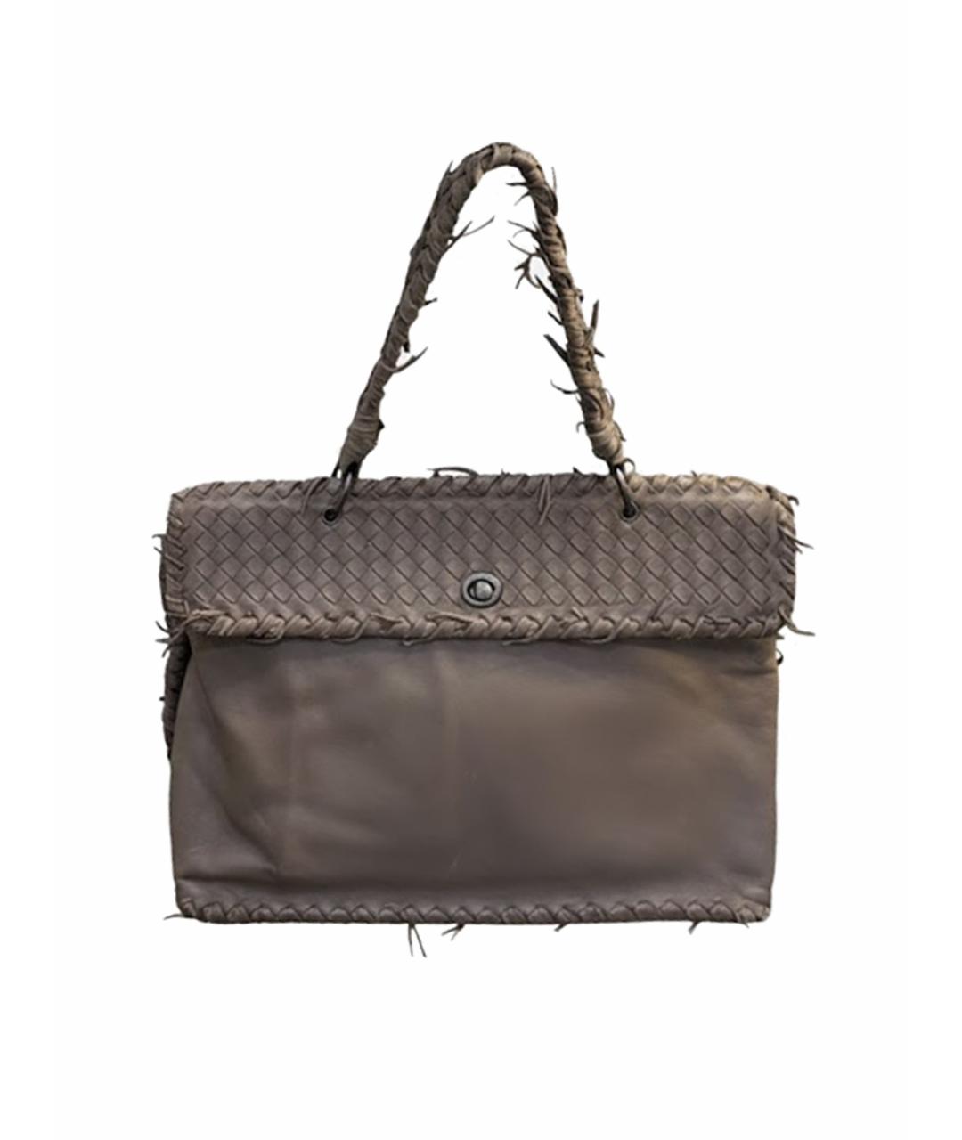 BOTTEGA VENETA Антрацитовая кожаная сумка через плечо, фото 9