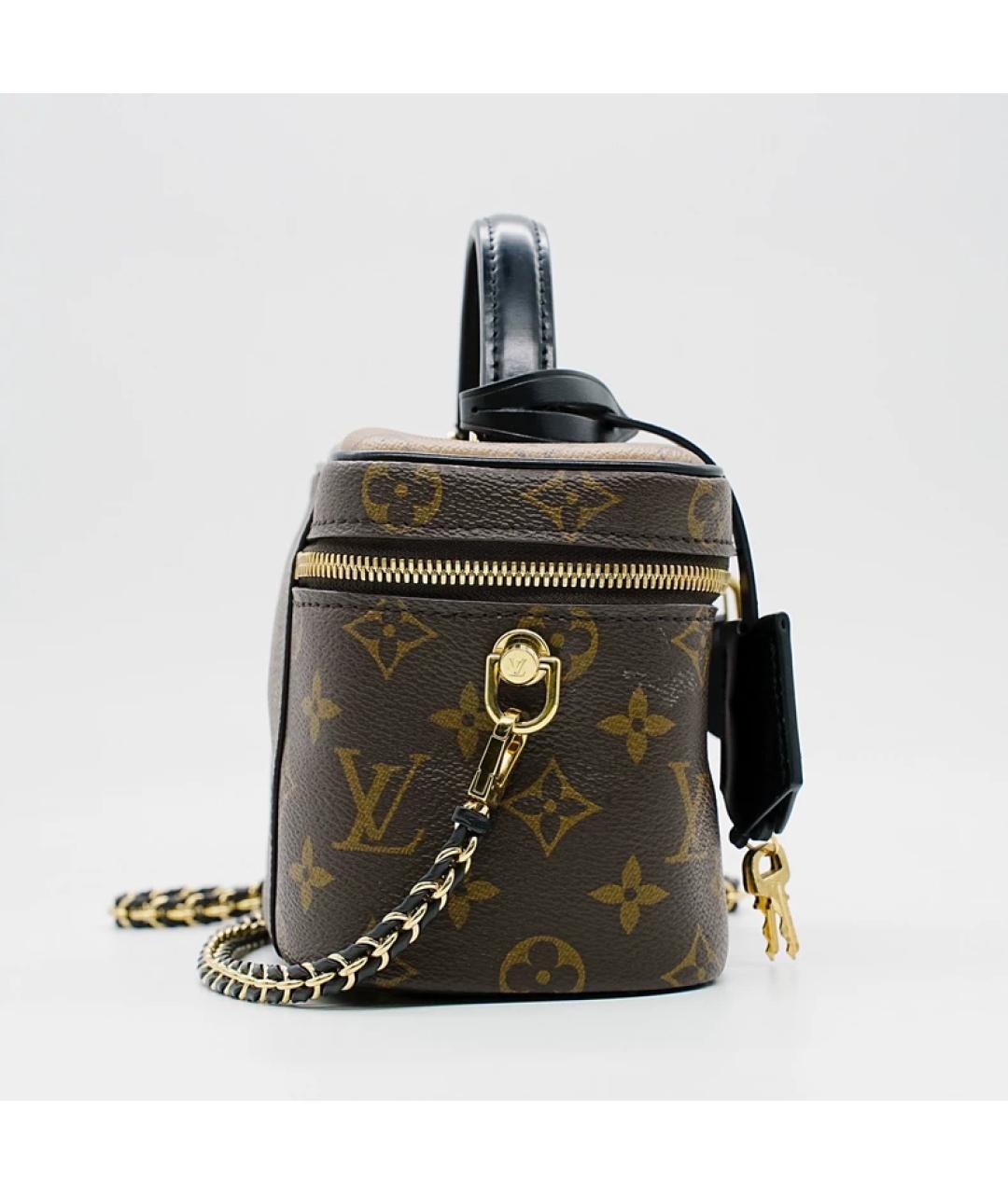 LOUIS VUITTON Коричневая кожаная сумка с короткими ручками, фото 6