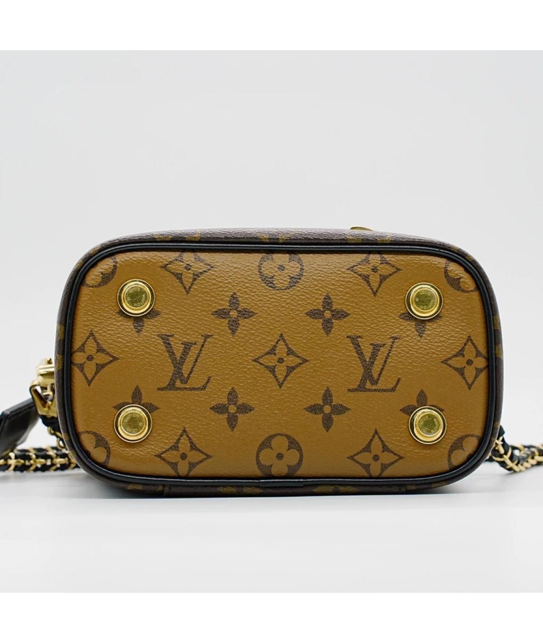 LOUIS VUITTON Коричневая кожаная сумка с короткими ручками, фото 8