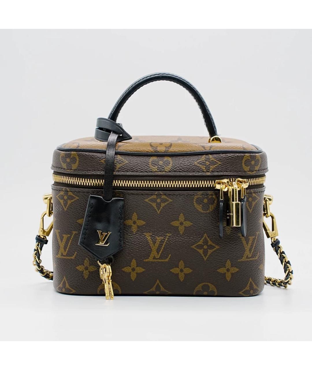 LOUIS VUITTON Коричневая кожаная сумка с короткими ручками, фото 10