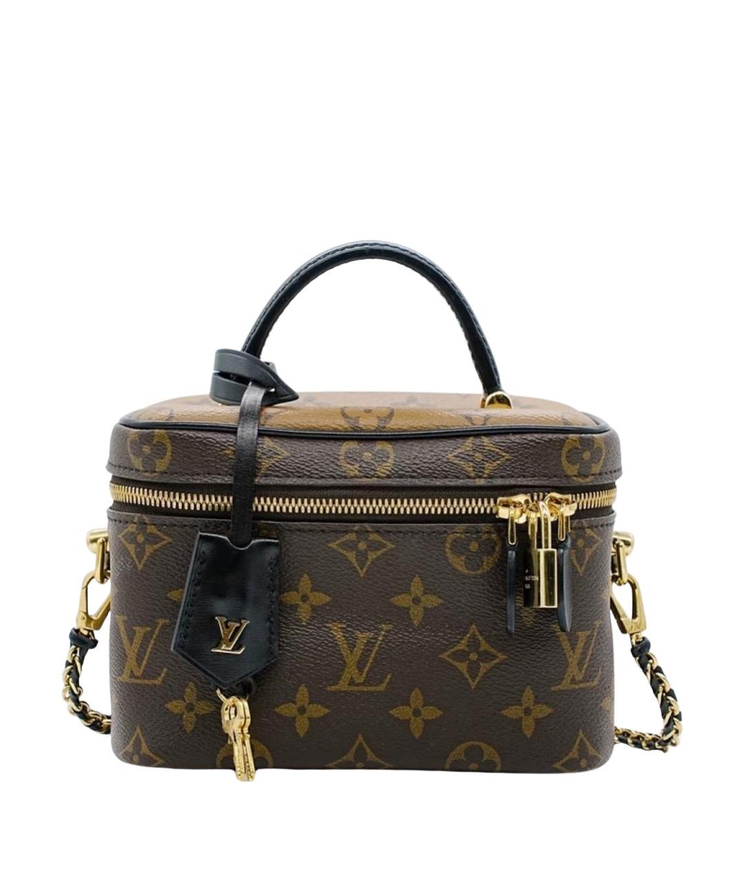 LOUIS VUITTON Коричневая кожаная сумка с короткими ручками, фото 1