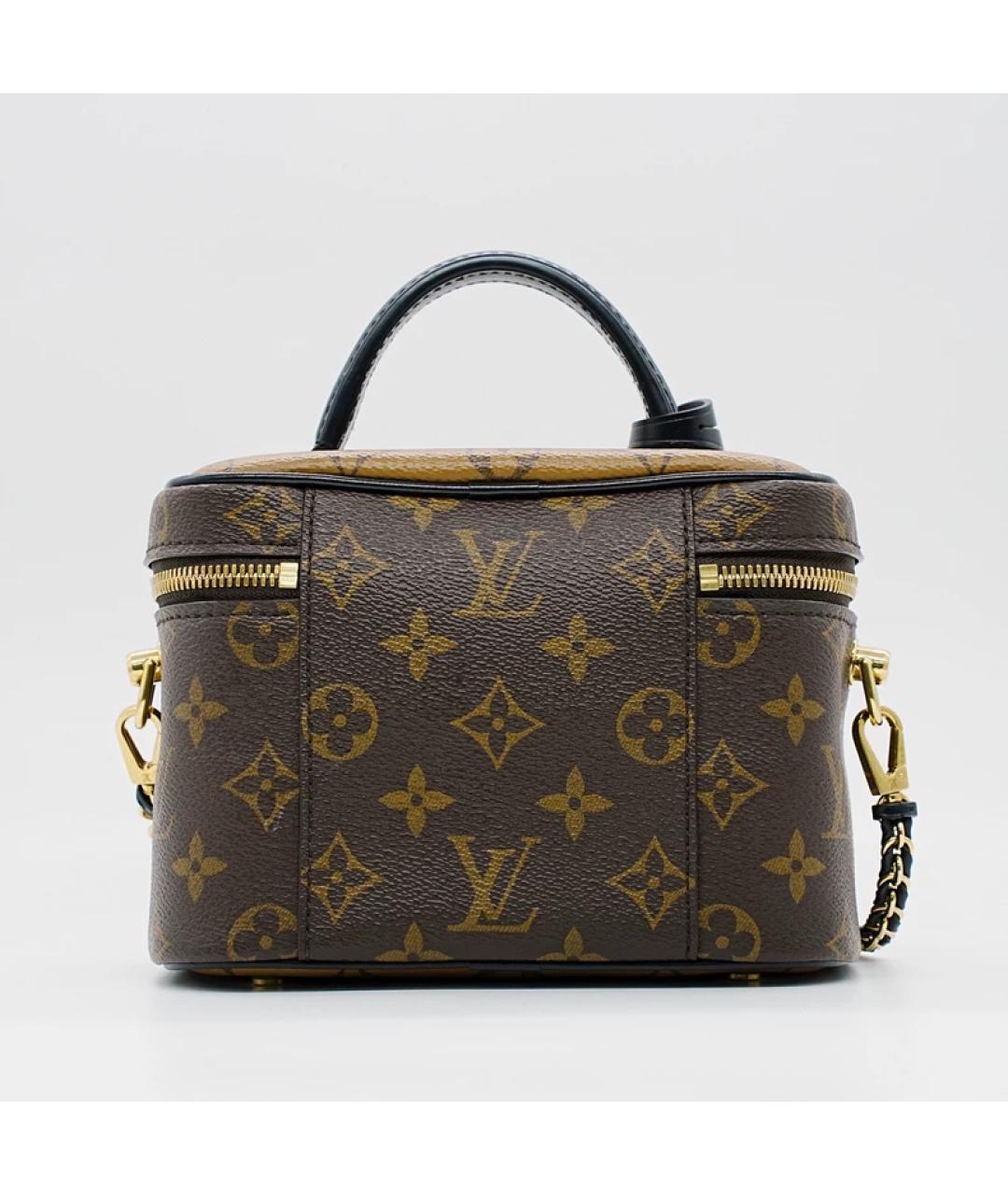 LOUIS VUITTON Коричневая кожаная сумка с короткими ручками, фото 2