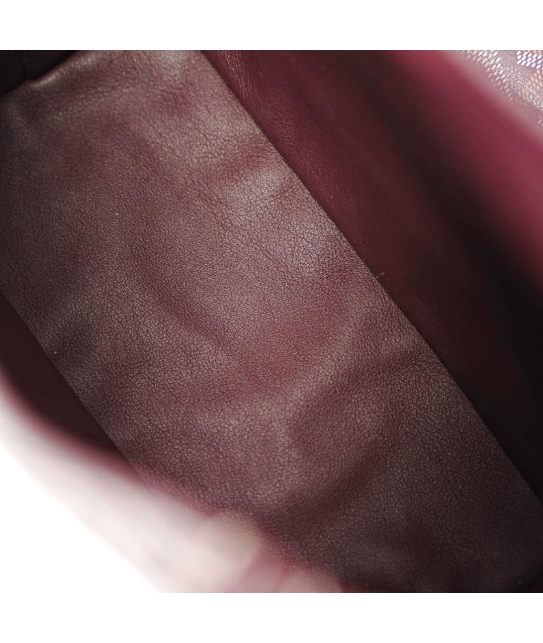 GOYARD Бордовая кожаная сумка с короткими ручками, фото 6