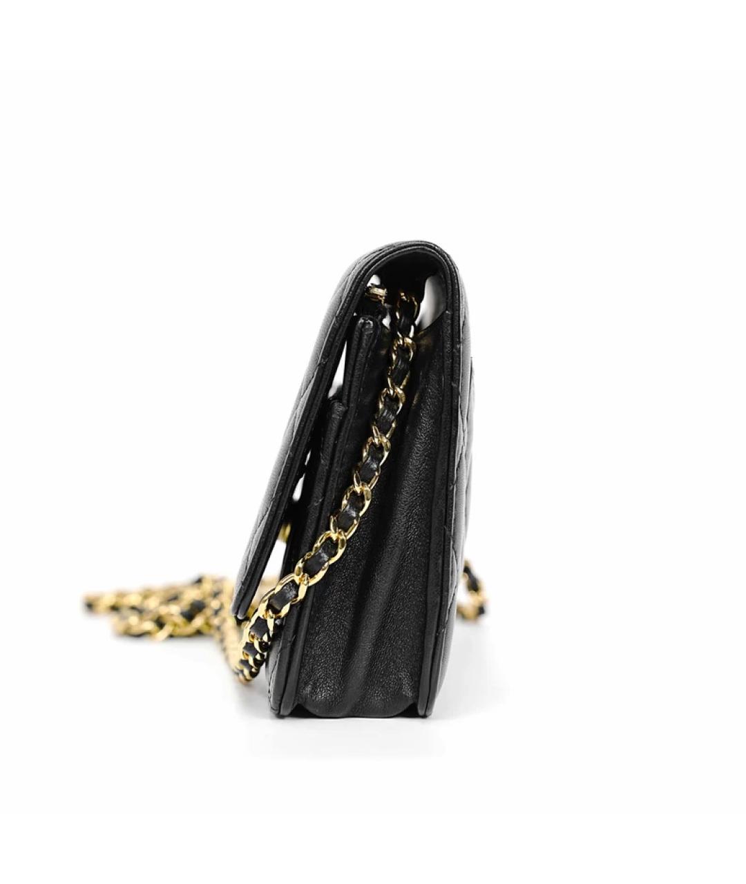 CHANEL Черная кожаная сумка с короткими ручками, фото 7