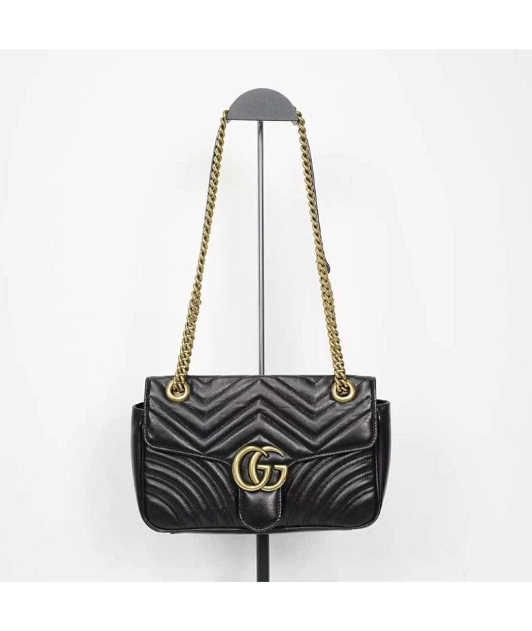 GUCCI Черная кожаная сумка через плечо, фото 7