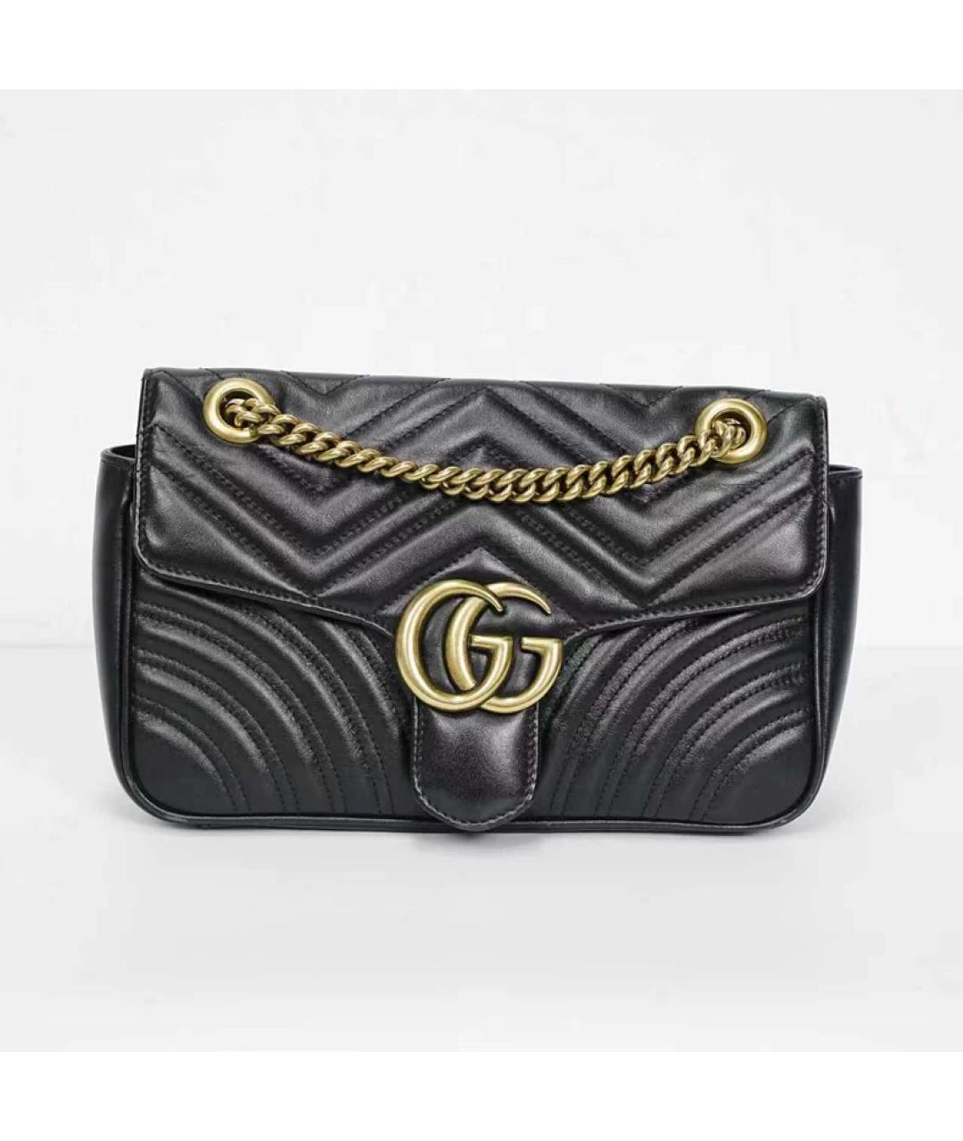 GUCCI Черная кожаная сумка через плечо, фото 10