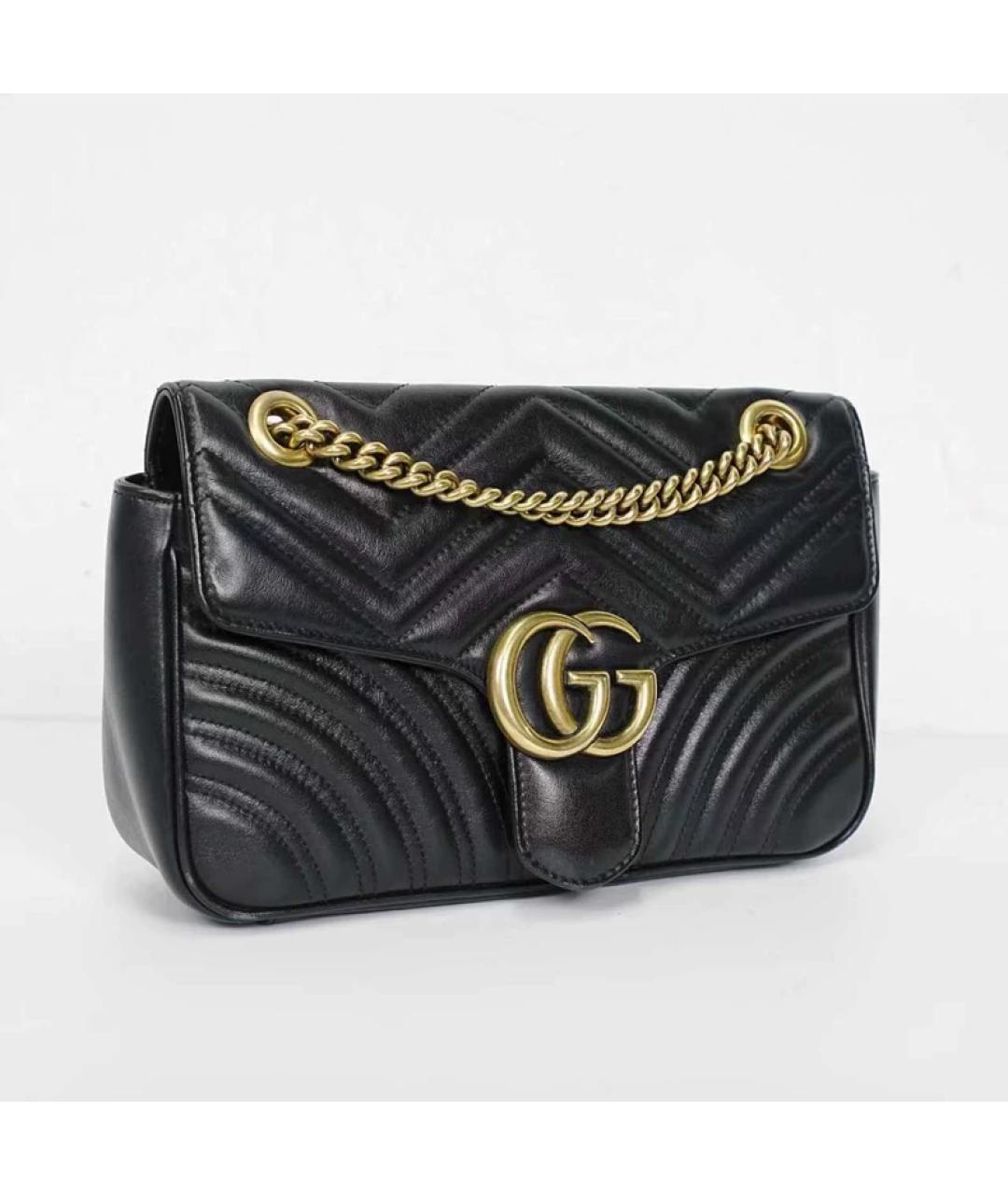 GUCCI Черная кожаная сумка через плечо, фото 2