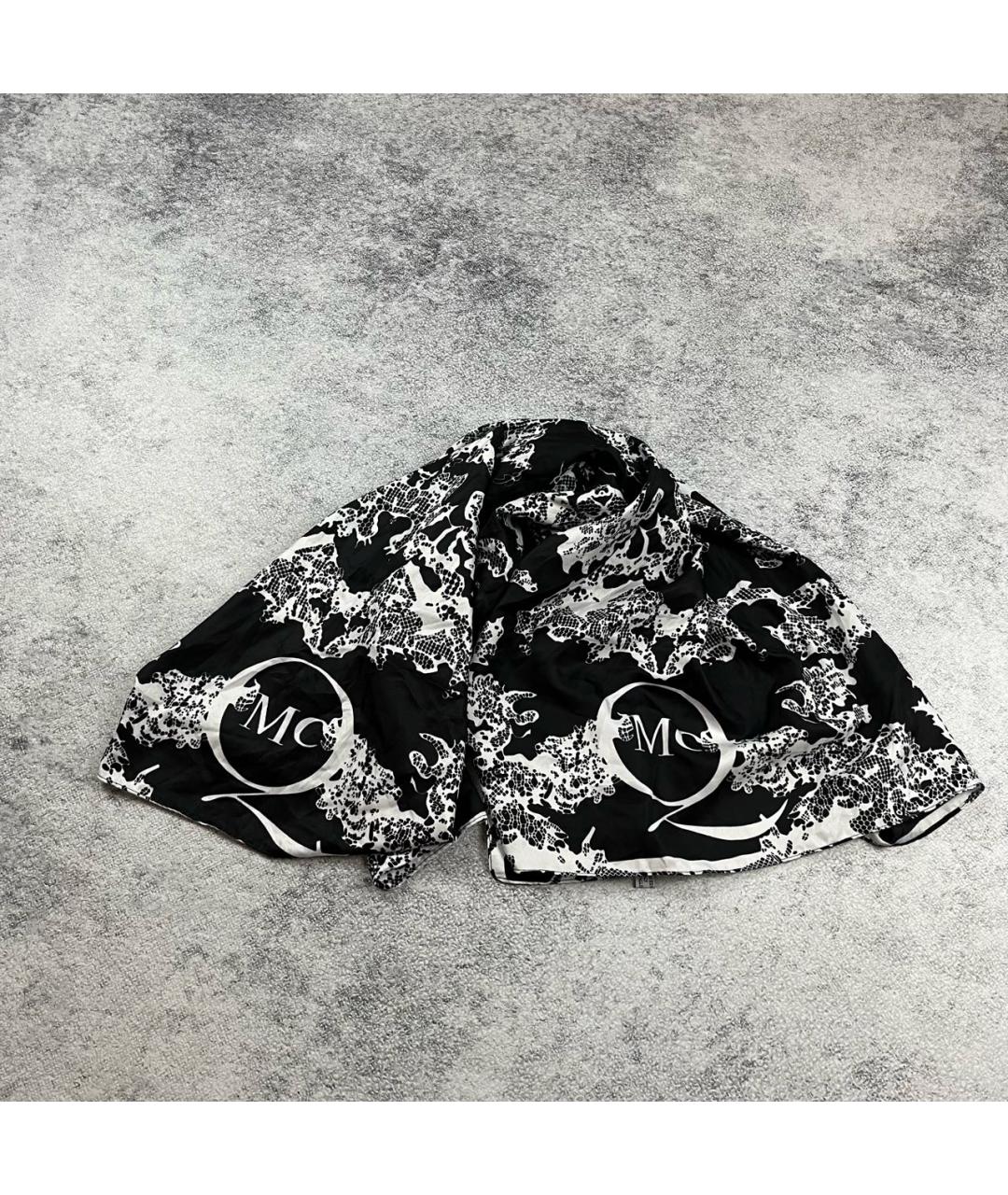 MCQ ALEXANDER MCQUEEN Черный шелковый платок, фото 2