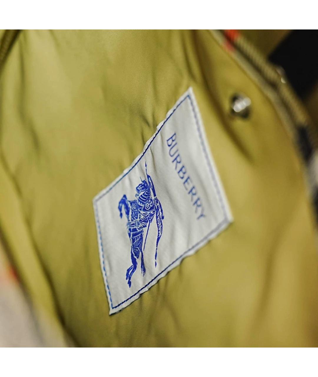 BURBERRY Бежевая синтетическая сумка с короткими ручками, фото 8