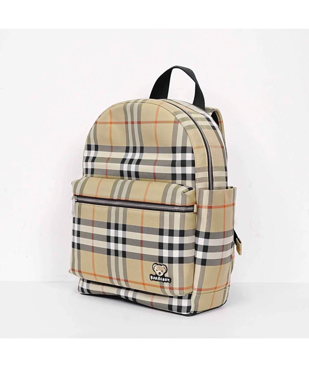 BURBERRY Бежевая синтетическая сумка с короткими ручками, фото 3