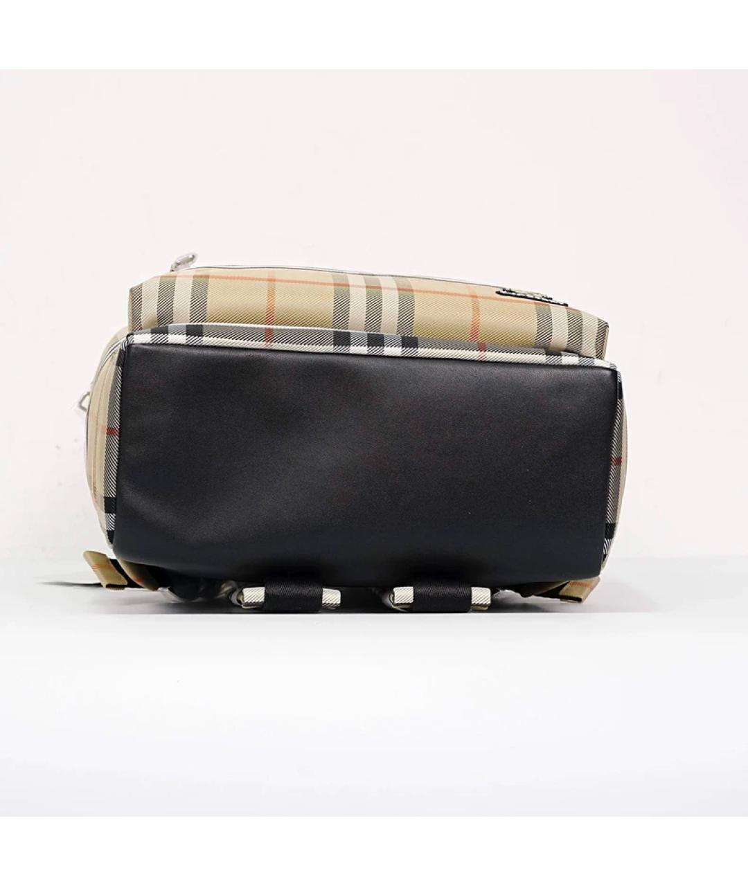 BURBERRY Бежевая синтетическая сумка с короткими ручками, фото 7