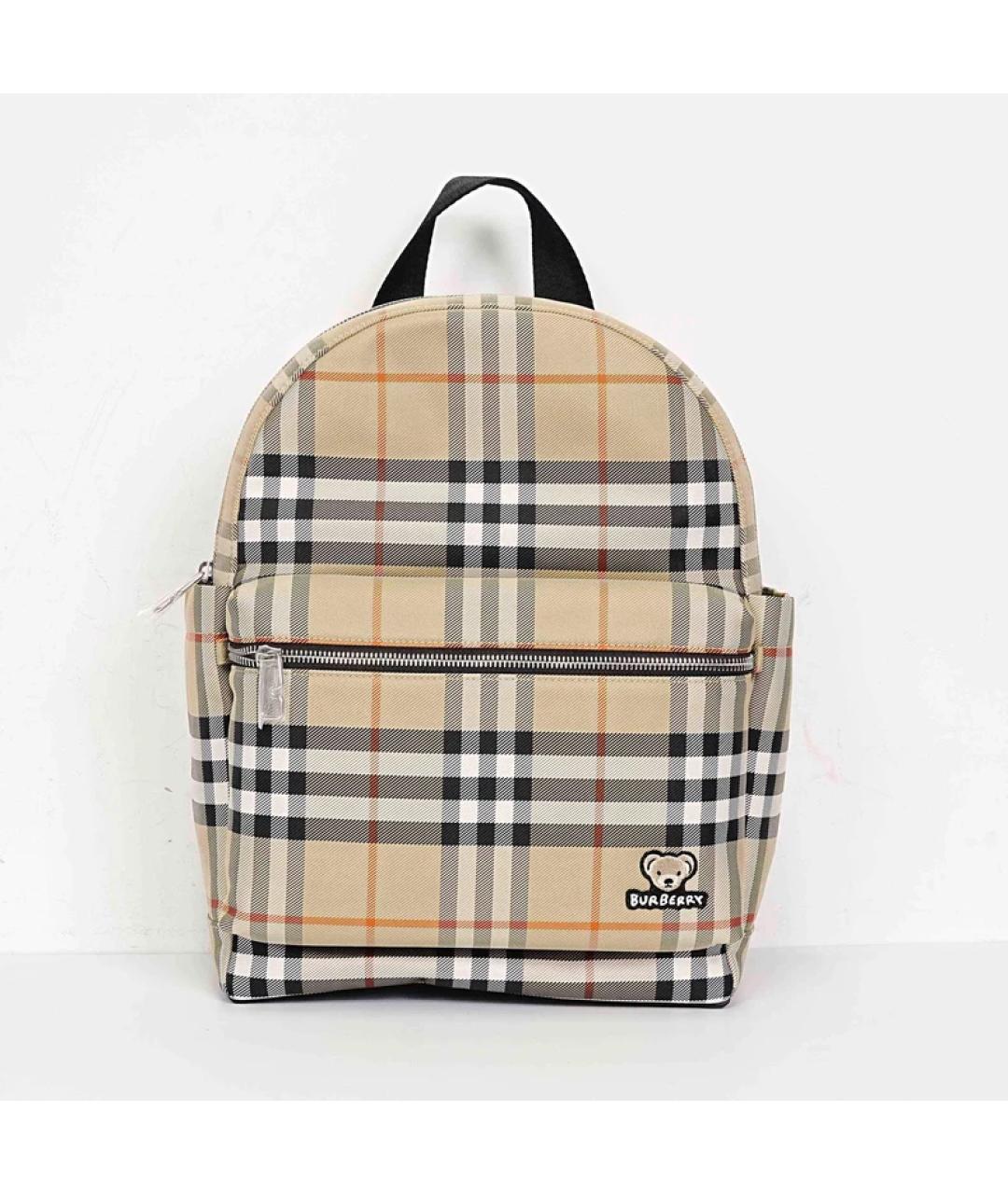 BURBERRY Бежевая синтетическая сумка с короткими ручками, фото 10