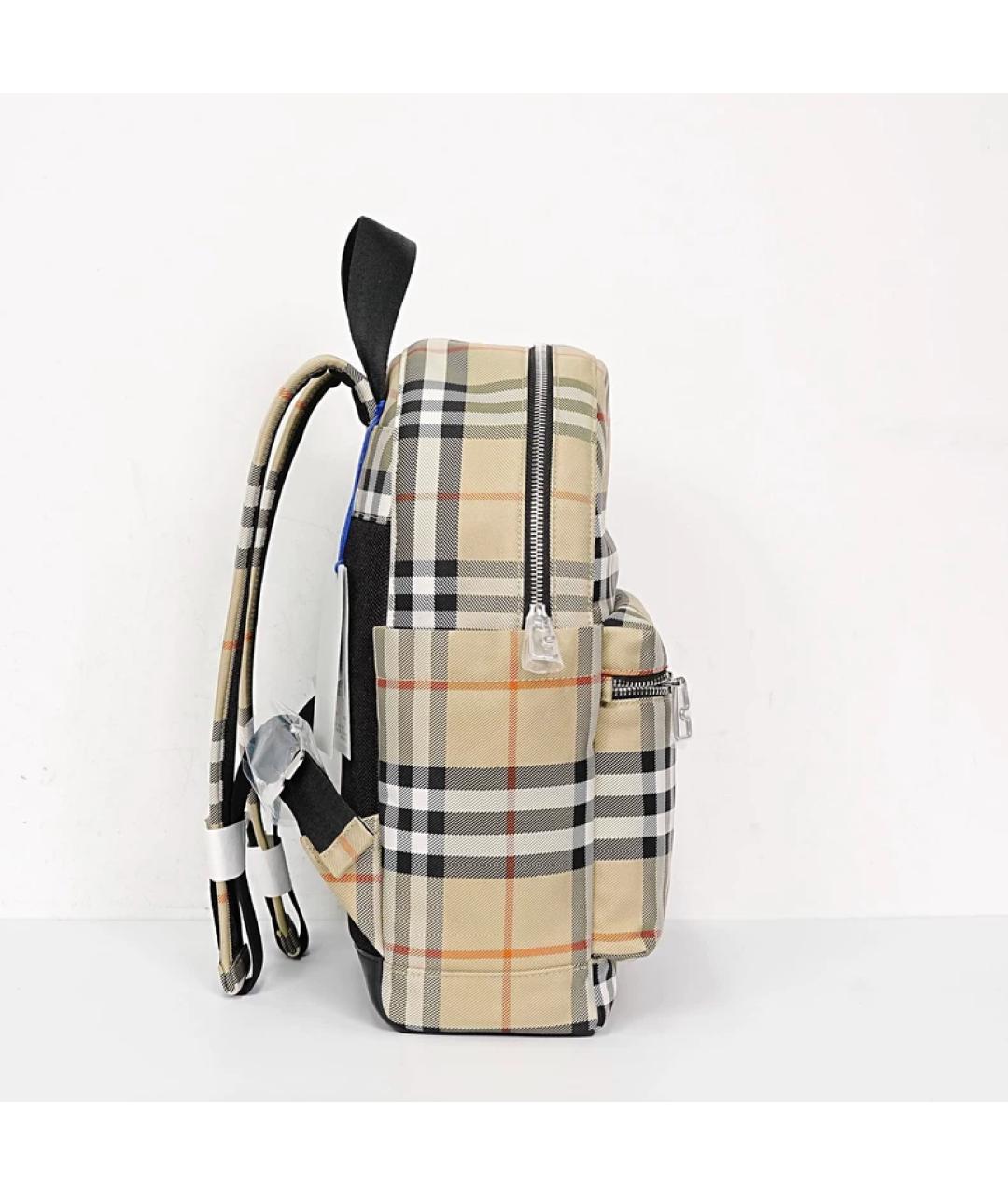 BURBERRY Бежевая синтетическая сумка с короткими ручками, фото 5