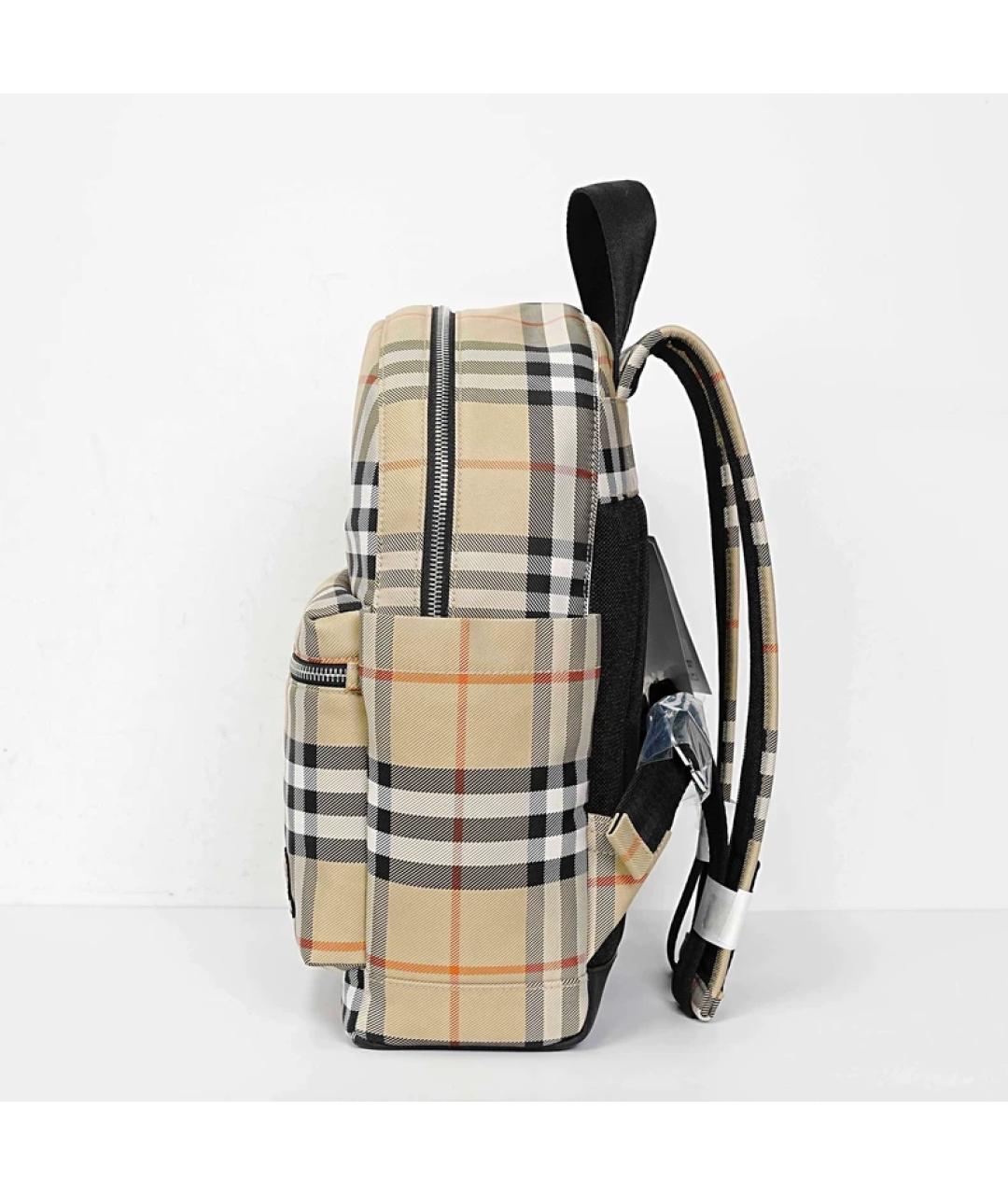 BURBERRY Бежевая синтетическая сумка с короткими ручками, фото 4