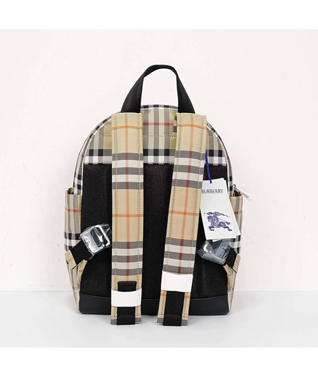 BURBERRY Бежевая синтетическая сумка с короткими ручками, фото 6