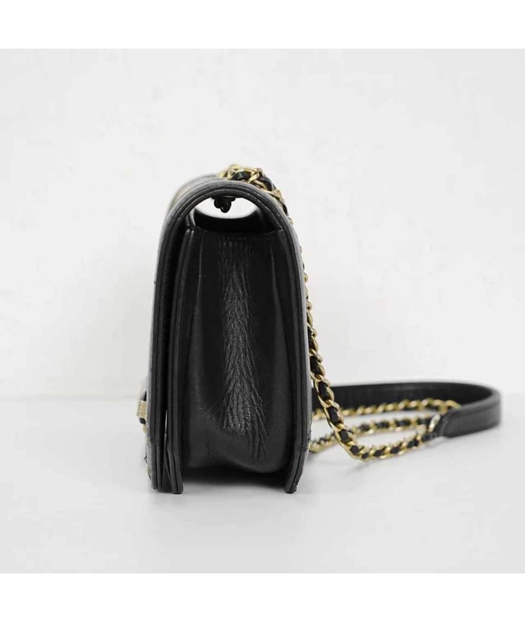 CHANEL Черная кожаная сумка через плечо, фото 2